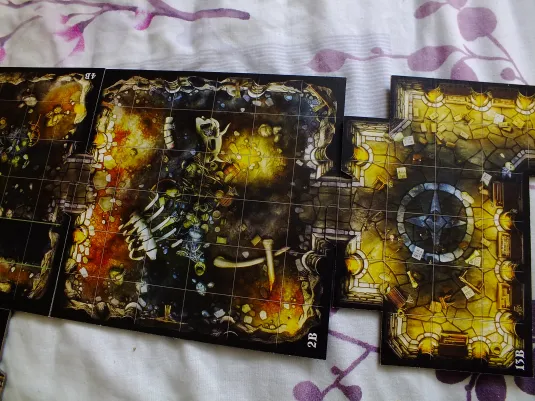 Descent dungeon tiles: fiery caverns, icy corridors and a full assembled map layout · 1